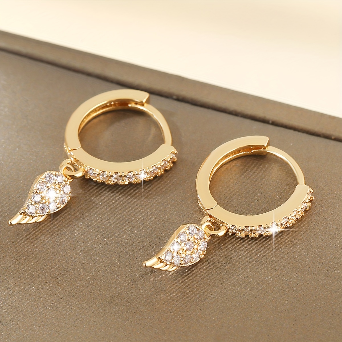 CZ Angel Wings Dangle Earrings for Women